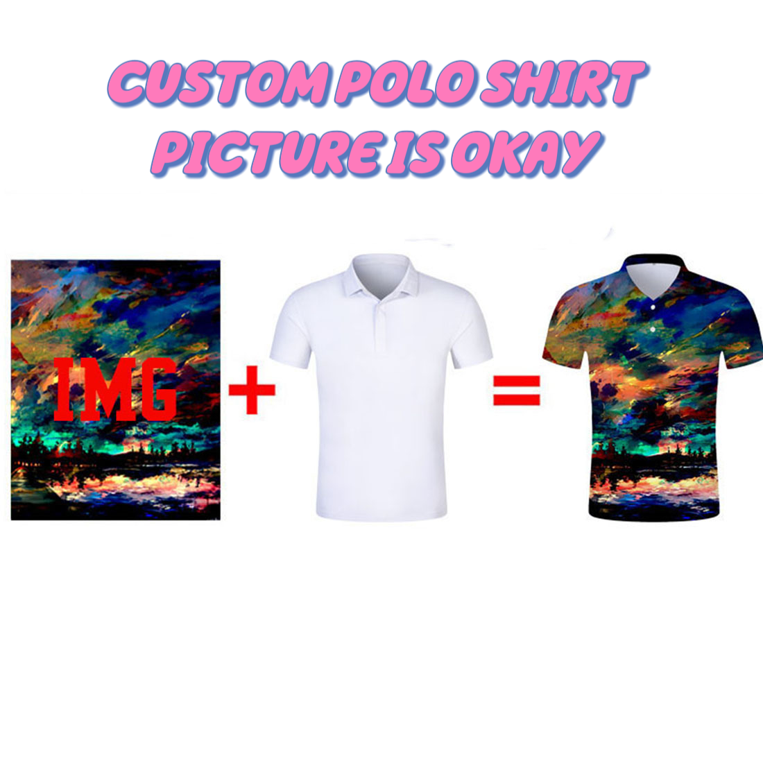 Custom sublimated Men's Short Sleeve POLO Shirt