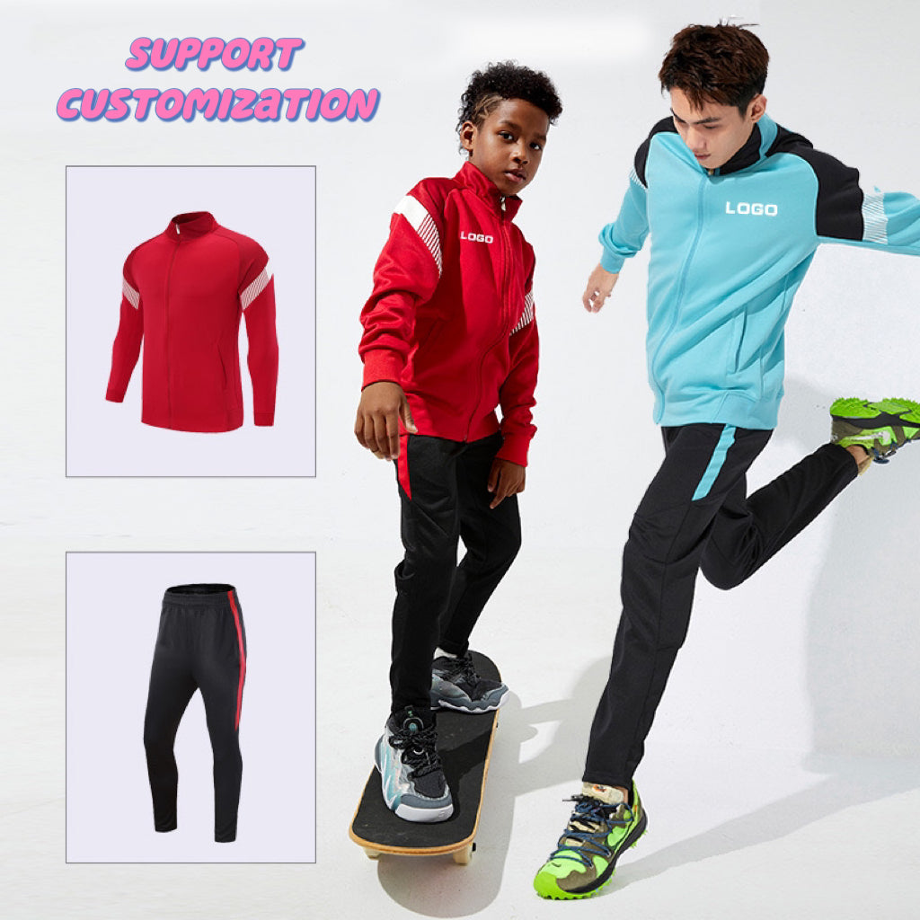 New Retro Long-sleeved Adult and Children's Sportswear Suit Training Clothes Tracksuit